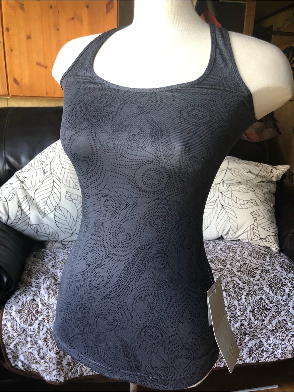 Lululemon Cool Racerback Coal Peacock Dot